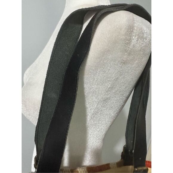 Raj southwest Aztec print wool leather straps saddle blanket tote bag boho - Picture 6 of 11
